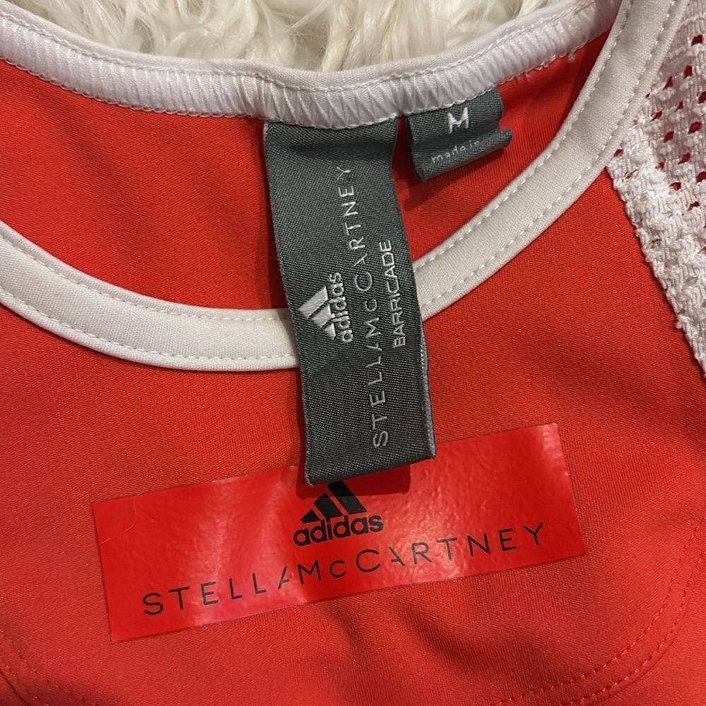 adidas x Stella McCartney Barricade Red & White Tank Top - Picture 5 of 8